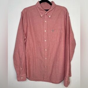 American Eagle red chambray cotton buttons shirt